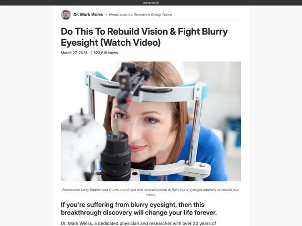 Vision Health VSL Advertorial advertorial example preview